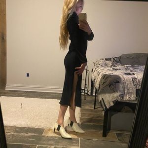 Sexy and Classy Black Slit Dress